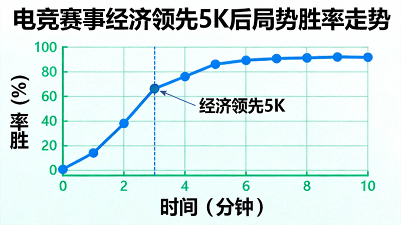 电竞赛事经济领先5K后的局势胜率走势折线图